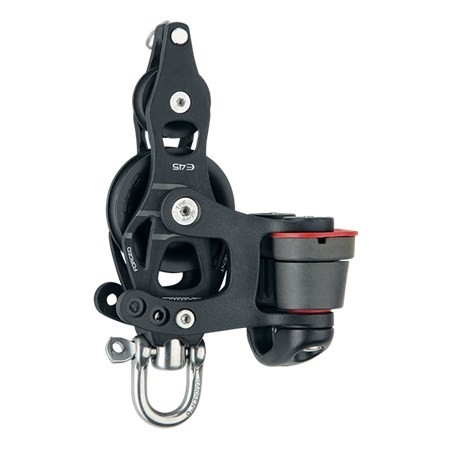 Harken Element Aluminium Fiddle Block Swivel Becket Cam Cleat 45mm