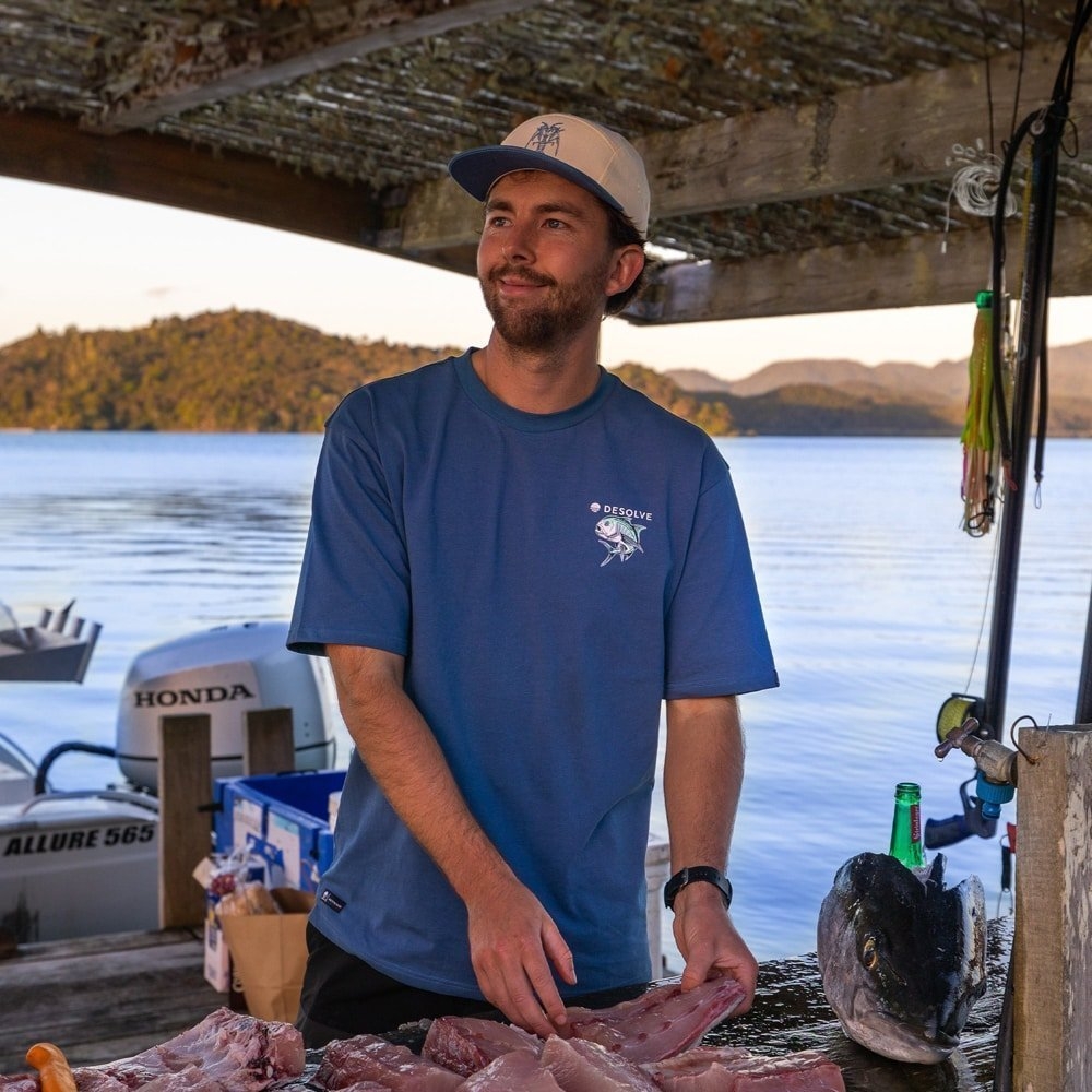 Desolve Crawly Camp Hat Cream/Blue