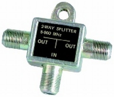 2-Way TV Splitter - F Connectors - Die Cast
