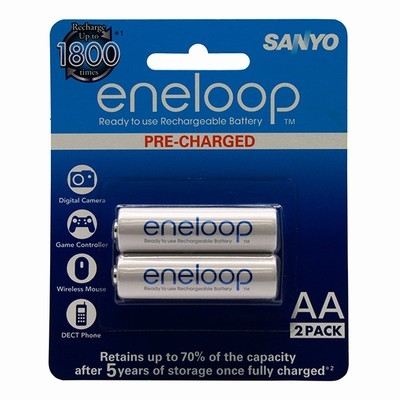 Sanyo Eneloop 1.2V AA Ni-MH Battery 1.2V 2000mAH 2-Pack