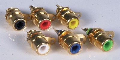 Red Gold Plated RCA Chassis Socket