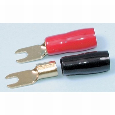 Red & Black Forked Spade Terminals - Pack