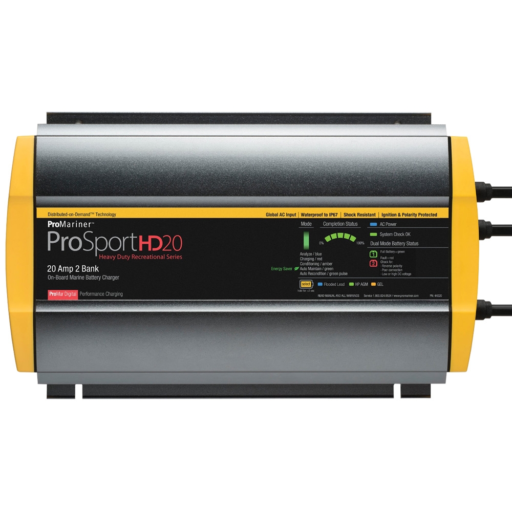 ProMariner ProSportHD 20 Marine Battery Charger 20A 2-Bank NEMA-15
