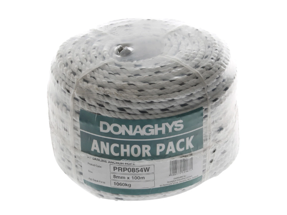 Donaghys Polypropylene Anchor Pack 8mm x 100m White Donaghys Polypropylene Anchor Pack 8mm x 100m White