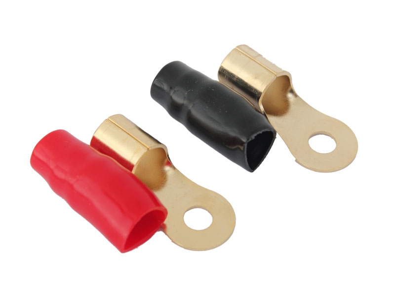 Extra Large Eye Terminal for 0GA Cable Red and Black Pair 8.4mm