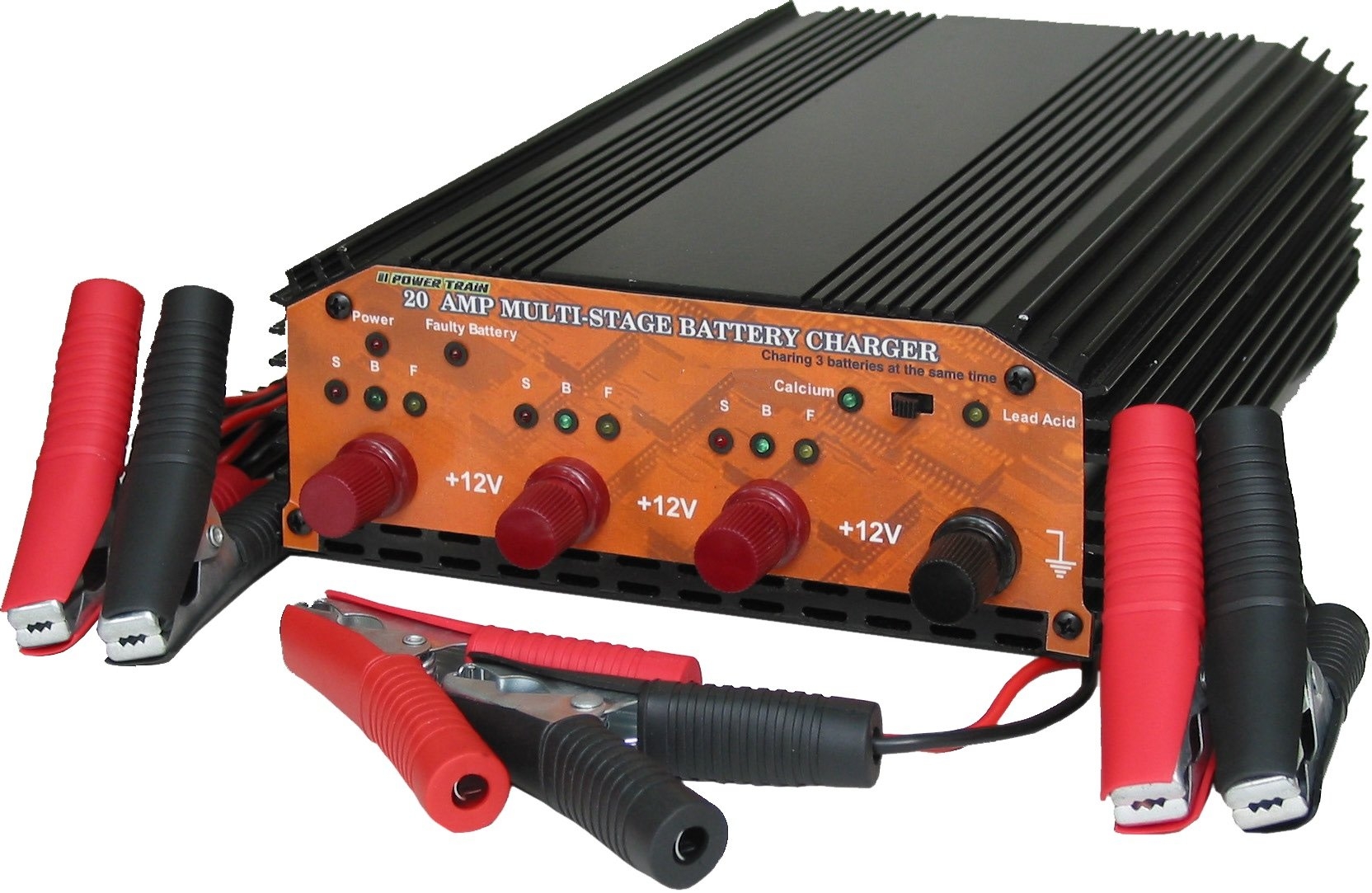 Powertrain Triple Output 6-Stage Heavy Duty Smart Battery Charger 12V 20A