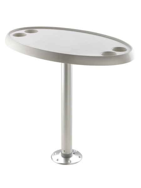 V-Quipment Fixed Height Oval Table with Removable Pedestal and Base Plate 68cm