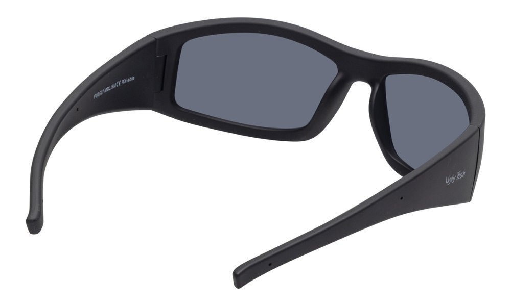 Ugly Fish PU5507 Unbreakable Polarised Wrap Sunglasses Matte Black Frame/Smoke Lens