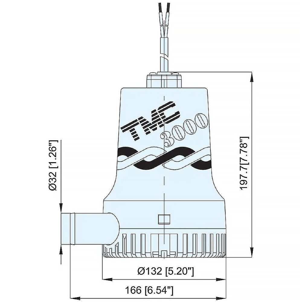 TMC Heavy Duty Bilge Pump 12v 3000 GPH