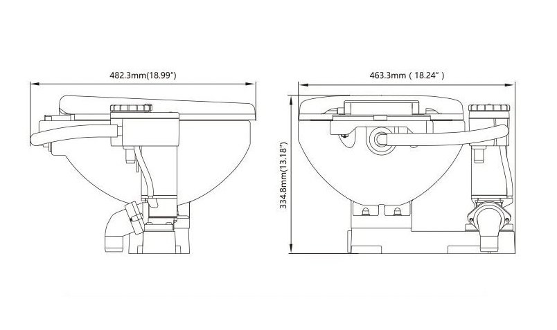Seaflo Electric Conversion Marine Toilet Regular 12V