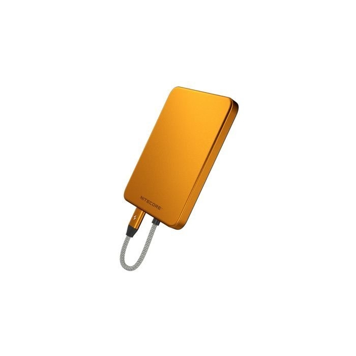 NITECORE Magnetic Ultra-Thin Alloy Power Bank Built-In USB-C 5000mAh Orange