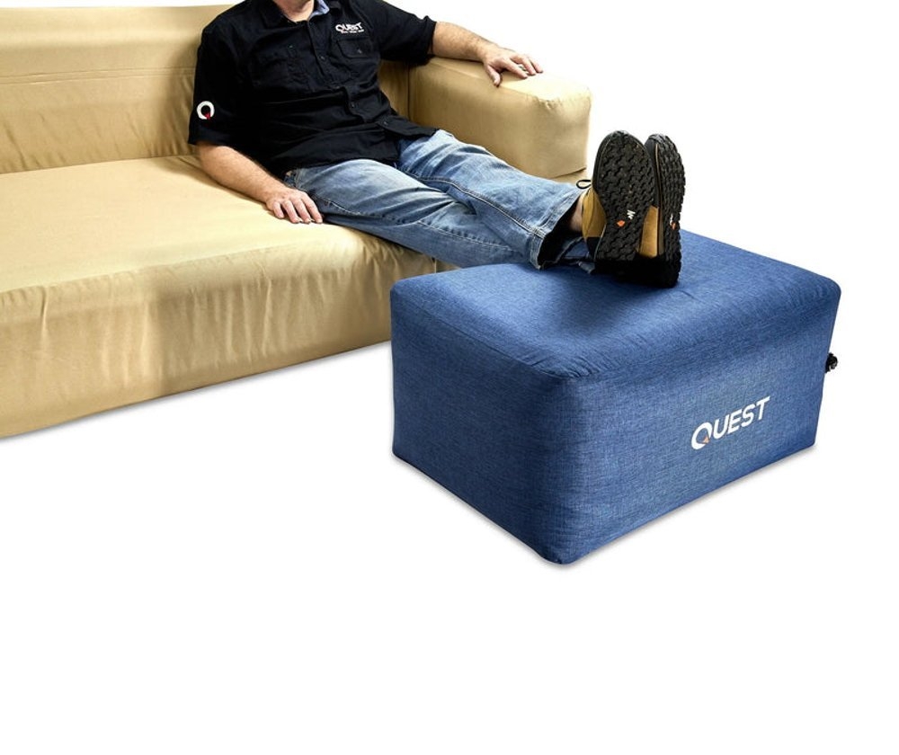 Quest Air Sofa Inflatable Foot Stool with Bag Navy Blue