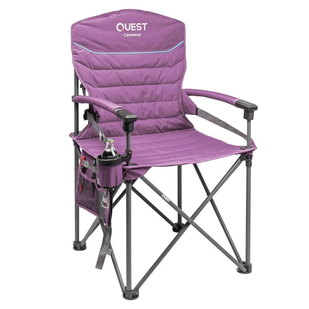 Quest Castaway Hard Arm Foldable Camping Chair Purple