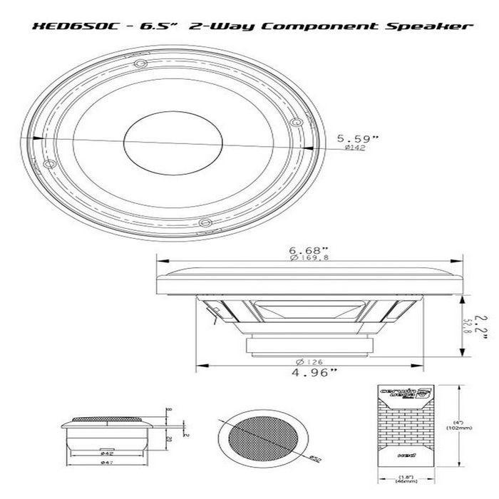 Cerwin-Vega XED Series 2-Way Component Speakers Pair 300W 6.5in