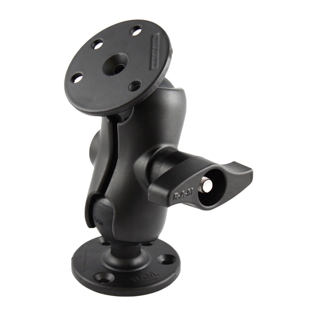 RAM D Ball Mount with 2 Large Round Plates Short Arm