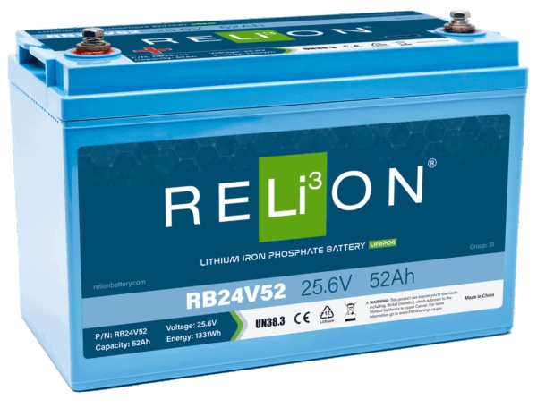 RELiON 24V 52AH DIN LiFePO4 Battery