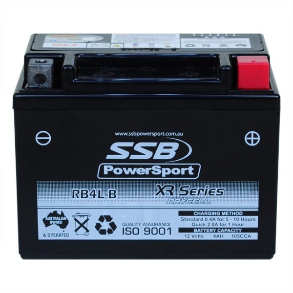 SSB RB4L-B XR Series PowerSport Motorcycle/Jetski Battery 12V 4Ah
