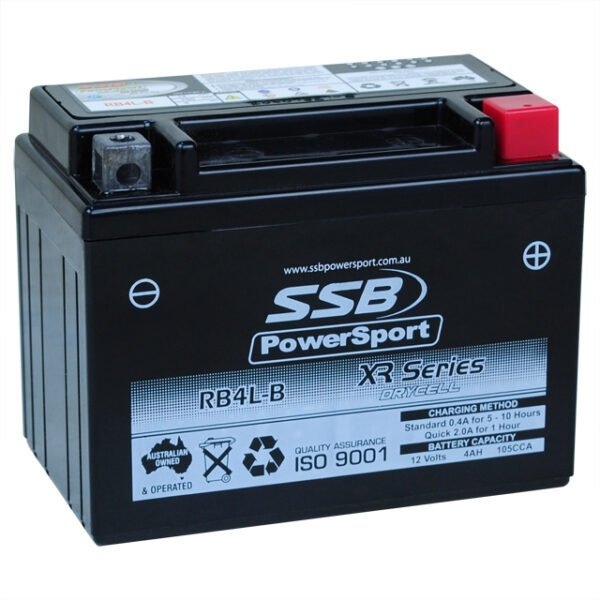 SSB RB4L-B XR Series PowerSport Motorcycle/Jetski Battery 12V 4Ah