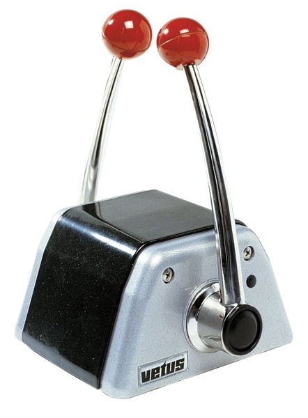 VETUS Top Mount Twin Lever Remote Control with Black/Grey Aluminium Housing