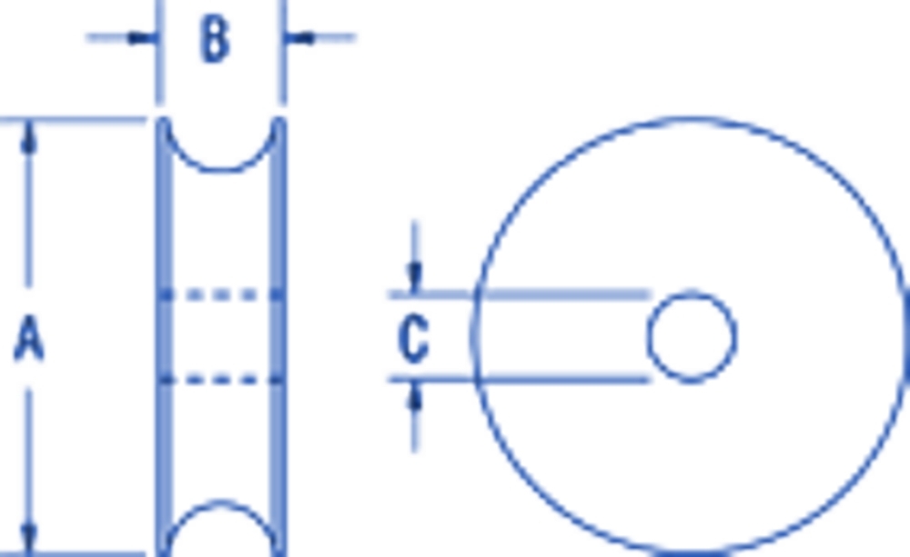 Ronstan S75 AP Sheave Acetal OD75mm x 20.2mm x ID22.1mm
