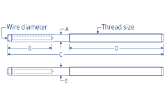 Ronstan RF15180604 Threaded Swage Terminal 3/16in Wire 1/4in Thread