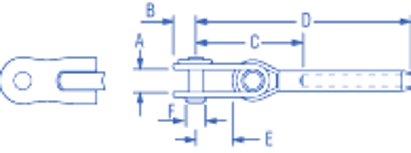 Ronstan RF1506-0908 Swage Toggle suits 9/32inch Wire x 12.7mm (1/2inch) Pin