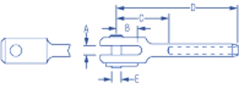 Ronstan RF1508-0505 Swage Fork suits 5/32inch Wire x 7.9mm (5/16inch) Pin