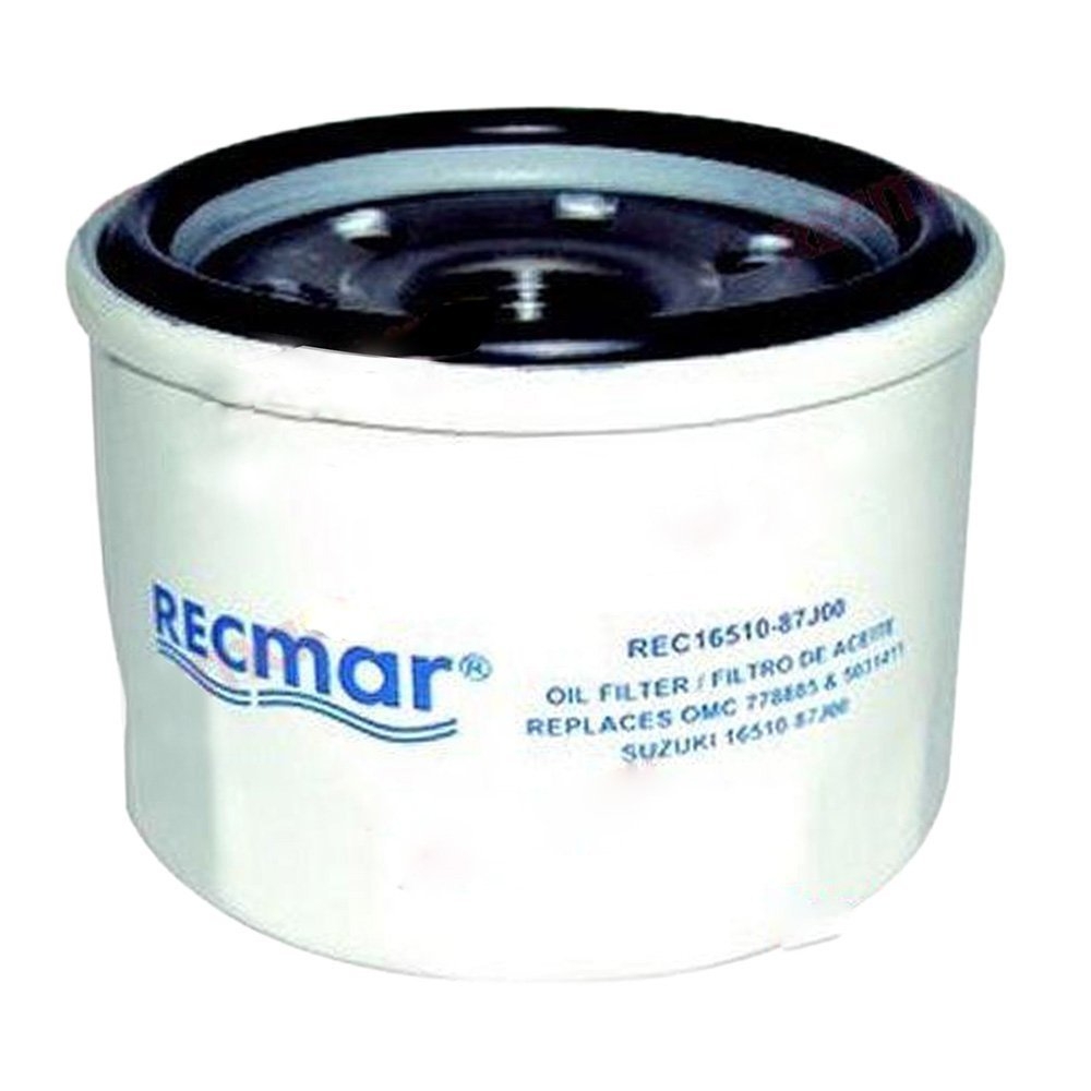 Recmar 16510-87J00 Oil Filter for Suzuki DF40/DF40A/DF50/DF50A/DF60/DF60A/DF70 and Johnson Evinrude 25-70HP Outboard Engines