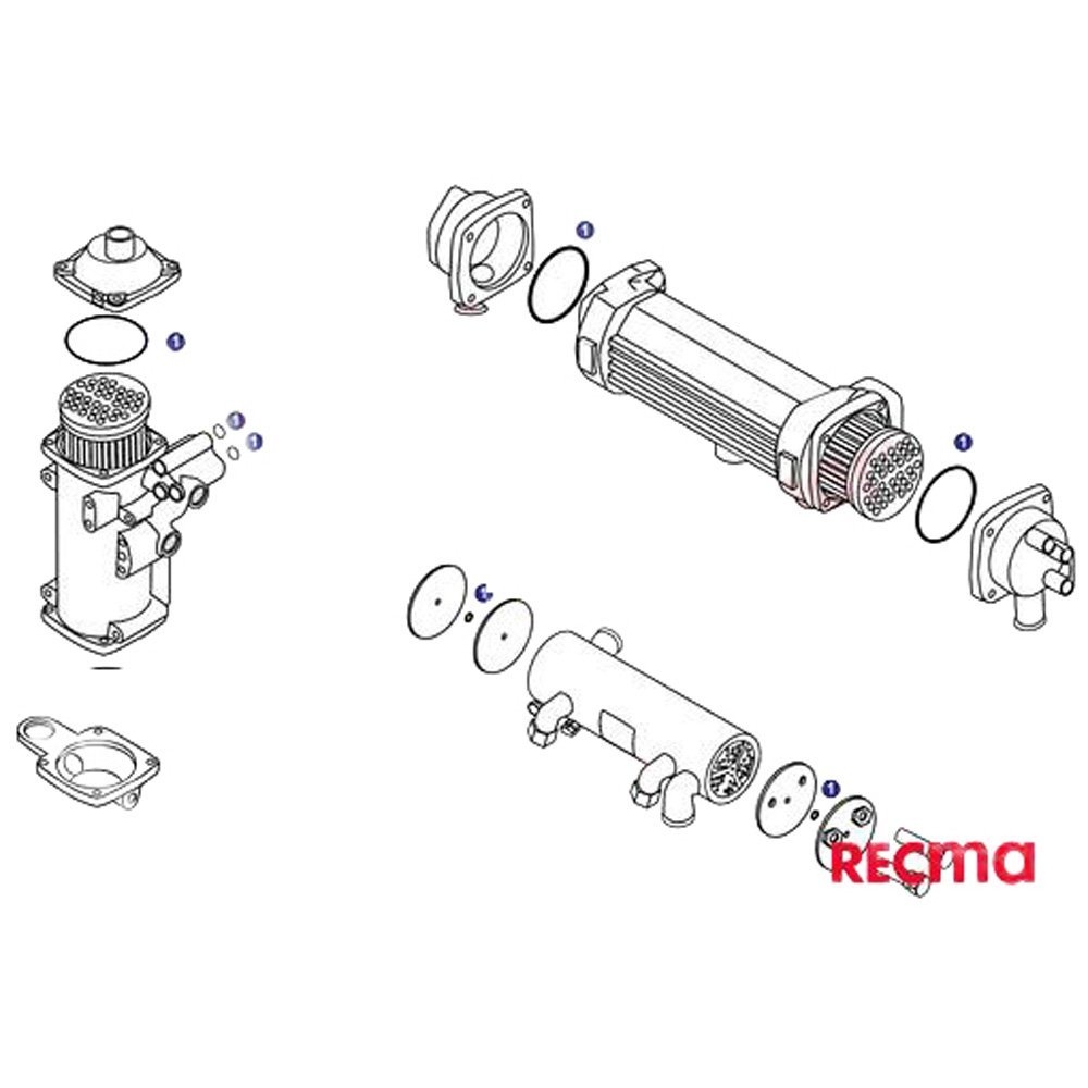 Recmar Oil Cooler Gasket Kit for YANMAR