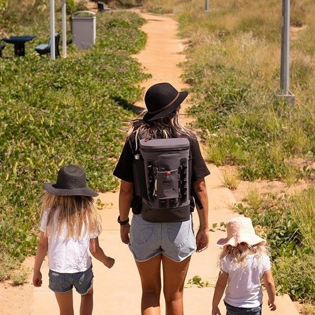 Red Original Waterproof Soft Cooler Backpack 15L Grey