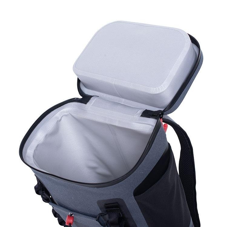 Red Original Waterproof Soft Cooler Backpack 15L Grey