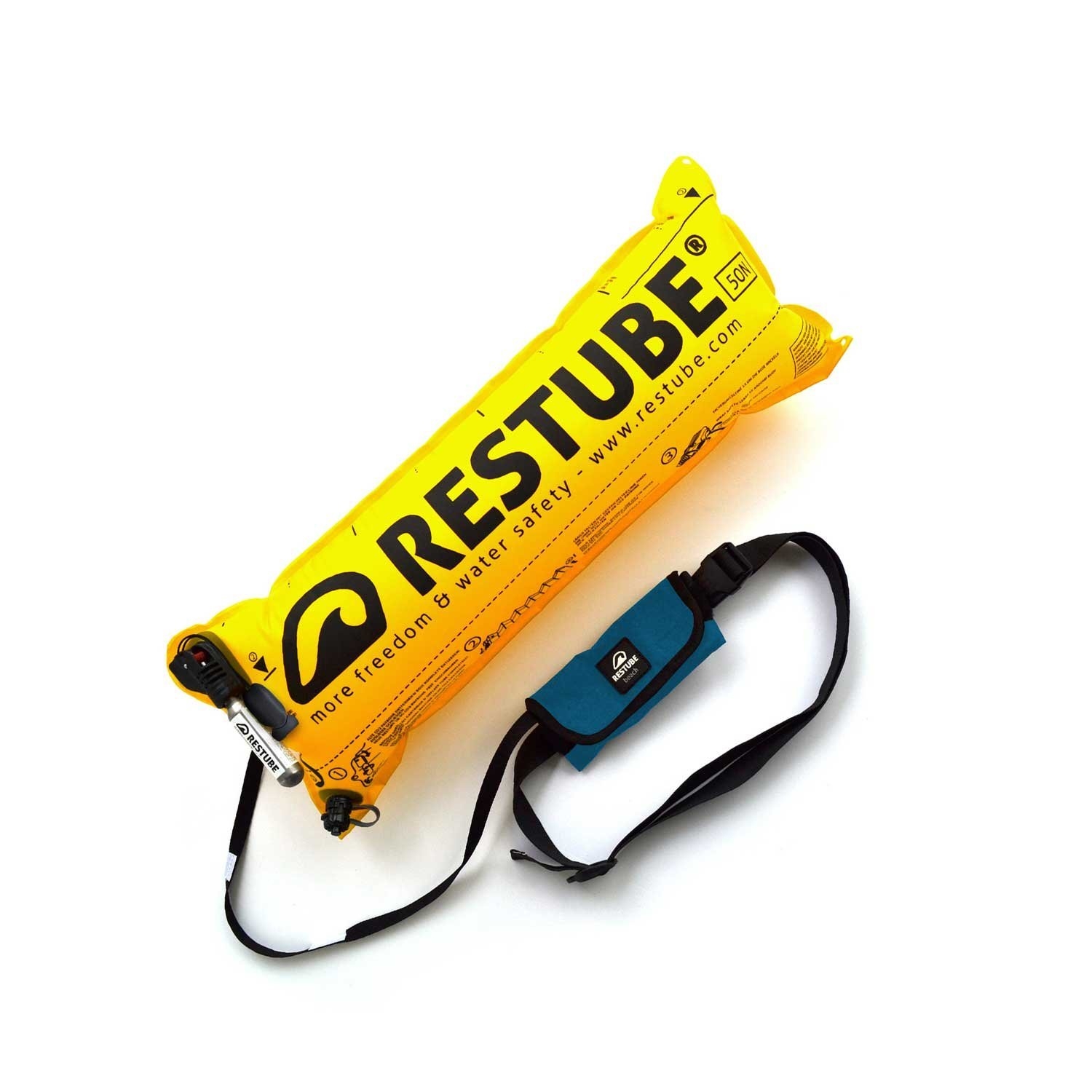 Restube Beach Inflatable Waistbelt Safety Buoy 50N Marine Blue