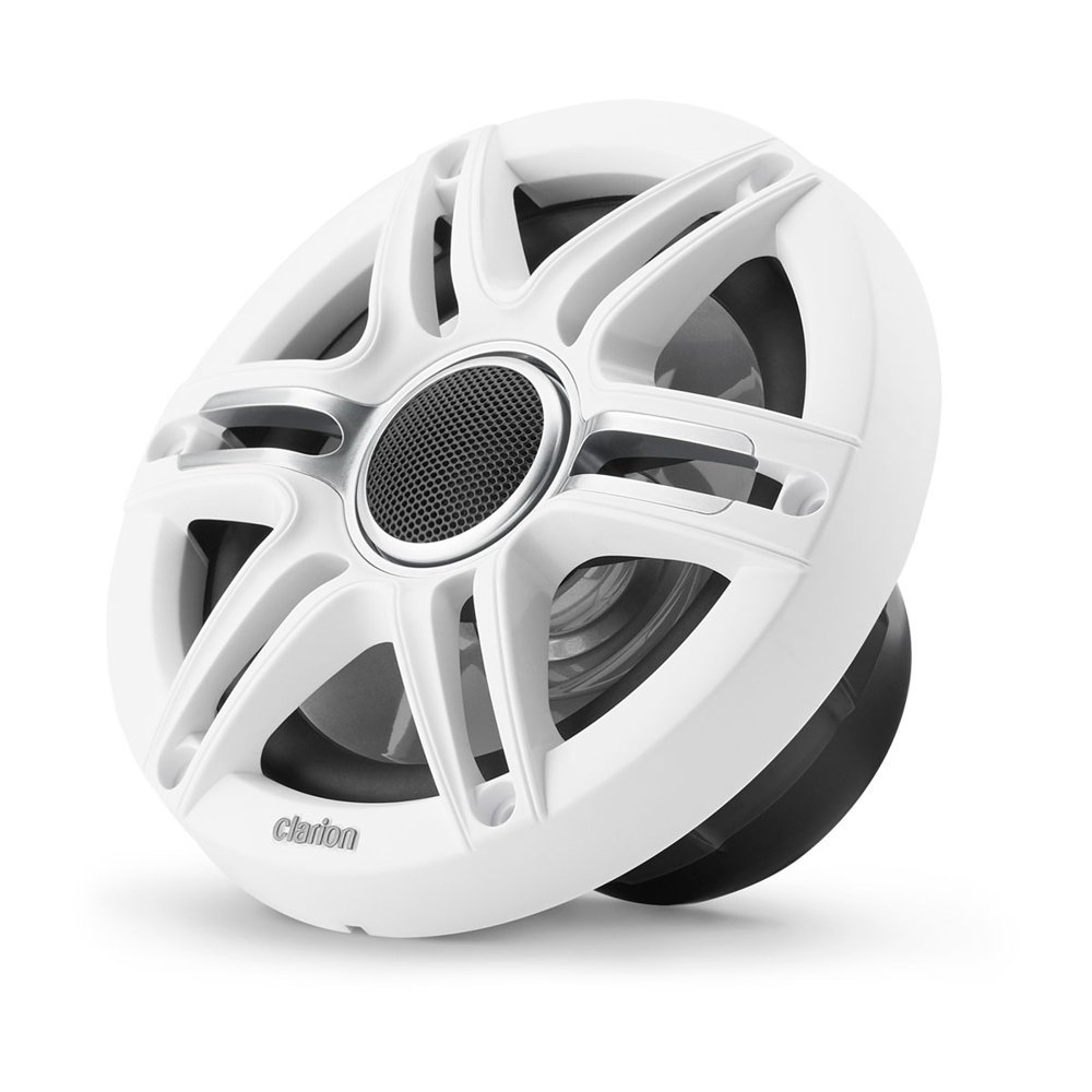 Clarion CMSP Premium Marine Coaxial Speakers with White/Grey Sport Grill 6.5in 50W