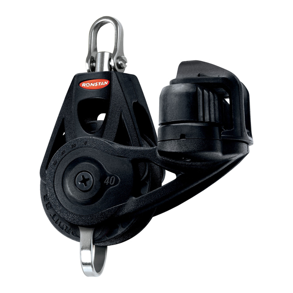 Ronstan RF45130 Series 40 Ball Bearing Orbit Block - Single Becket with Cleat & Swivel Head