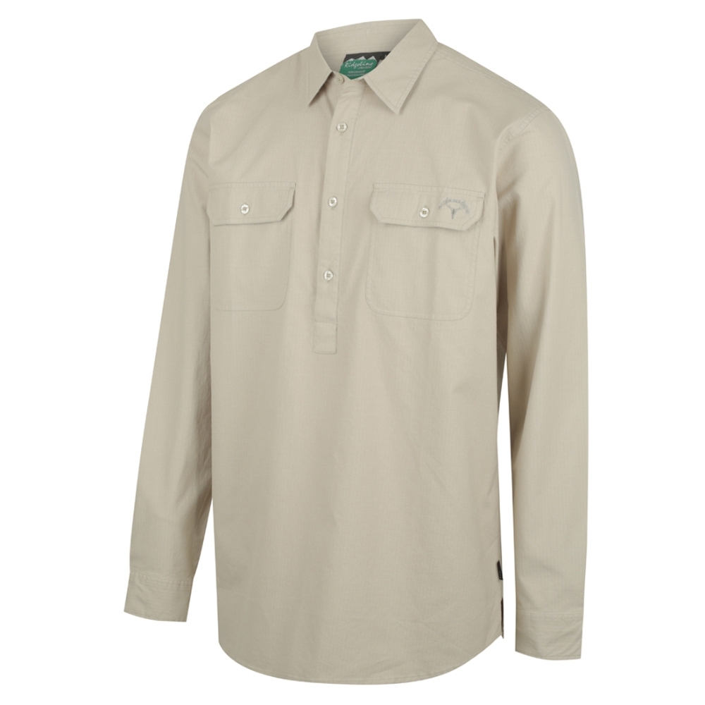 Ridgeline Yard Placket Mens Long Sleeve Shirt Eucalyptus XL