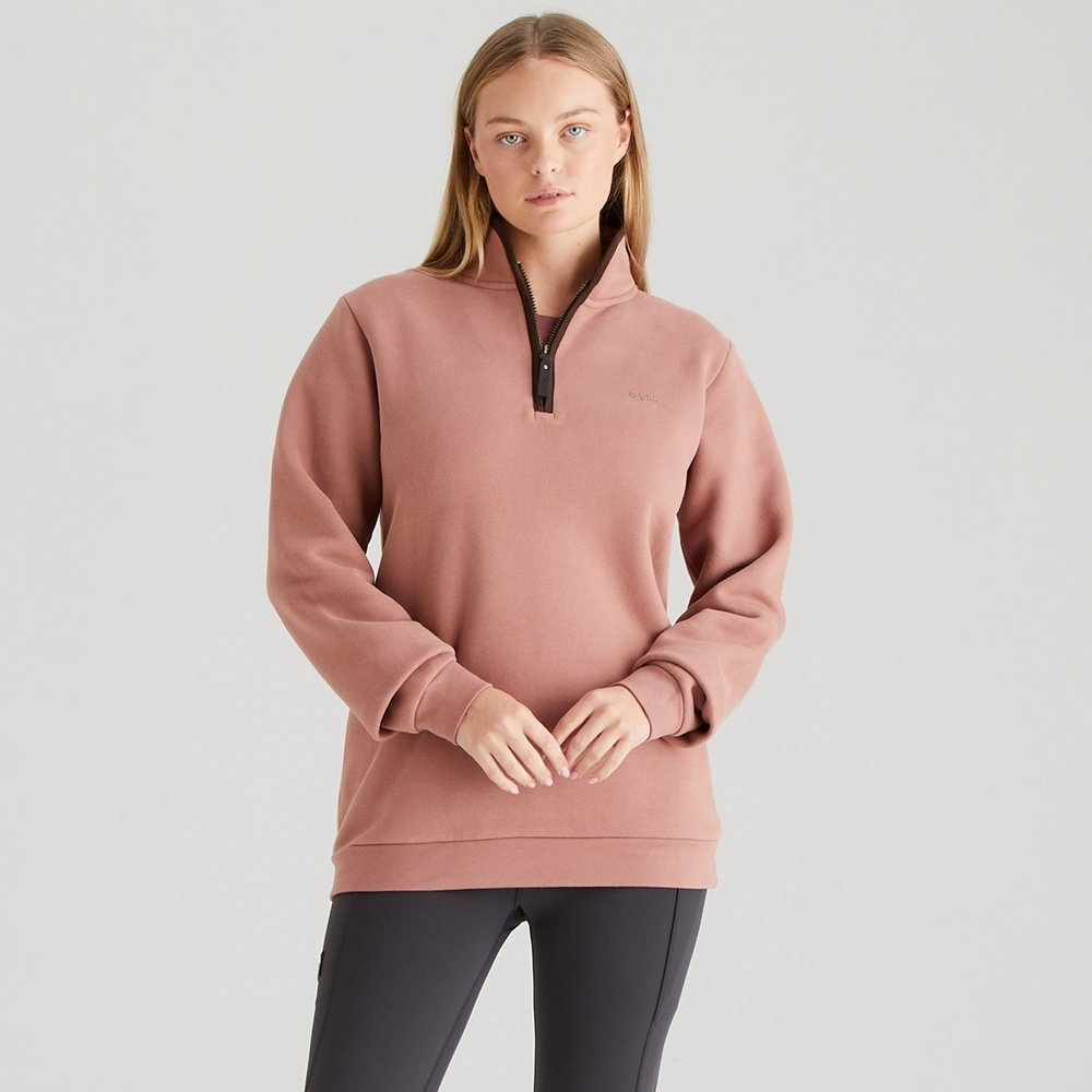 Ridgeline Brancaster Womens 1/4 Zip Top Dusky Pink