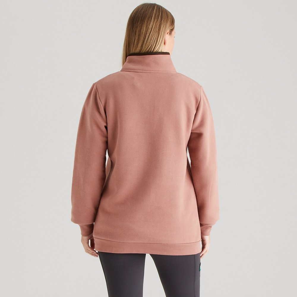 Ridgeline Brancaster Womens 1/4 Zip Top Dusky Pink