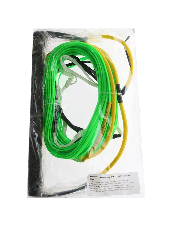 Ron Marks Green Bean Dyneema Pro Rider Wake Tow Rope with Suede Leather Grip - Returned unit used condition