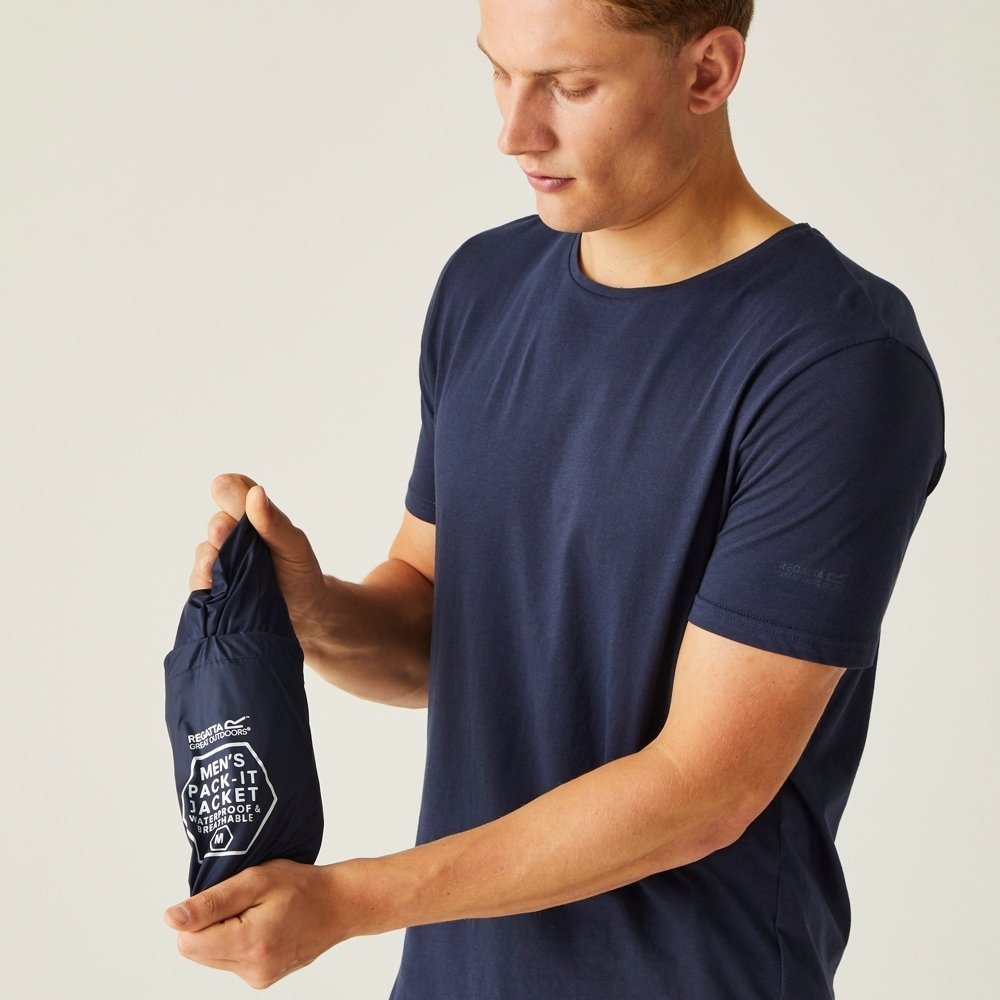 Regatta Pack It III Mens Waterproof Jacket Navy Medium