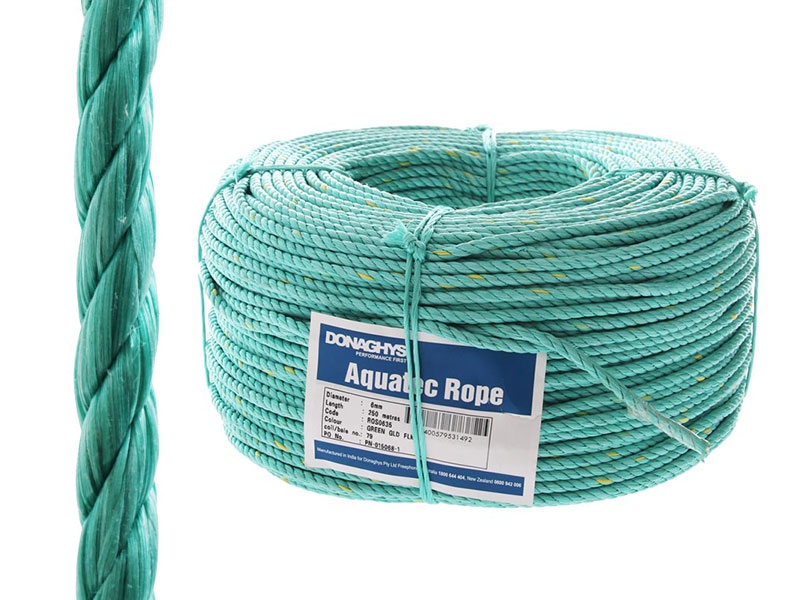 Donaghys Aquatec Rope 3-Strand 6mm x 250m Green with Gold Fleck