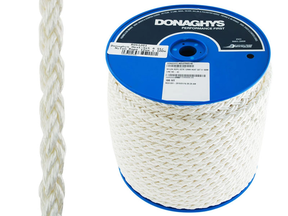 Donaghys 8 Plait Nylon Rope 12mm x 100m Donaghys 8 Plait Nylon Rope 12mm x 100m