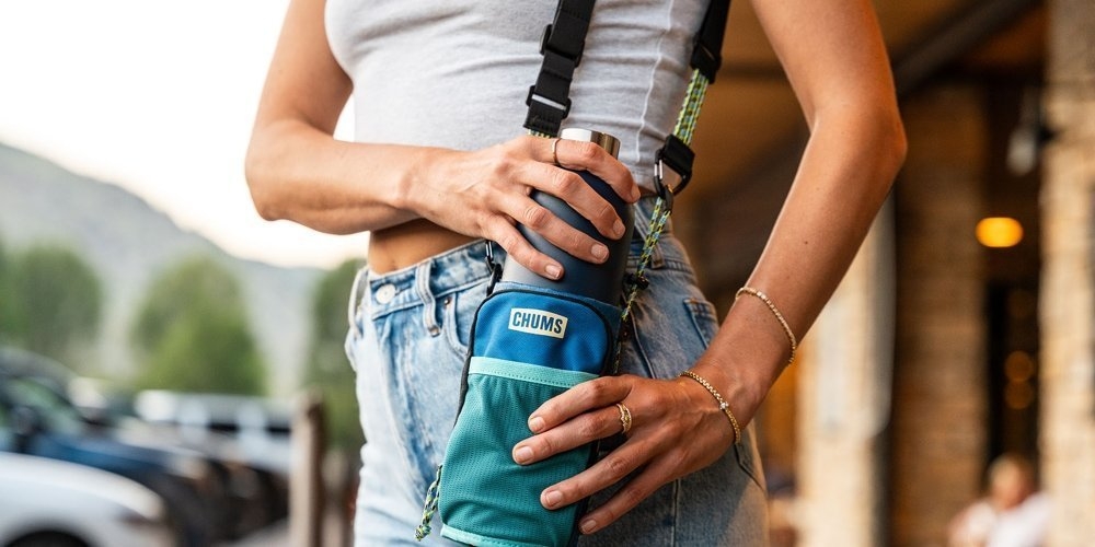 Chums Rover Bottle Sling Bag with Phone Pouch Plum