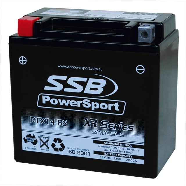 SSB RTX14-BS XR PowerSport Motorcyle/Jetski AGM Battery 12V 12Ah