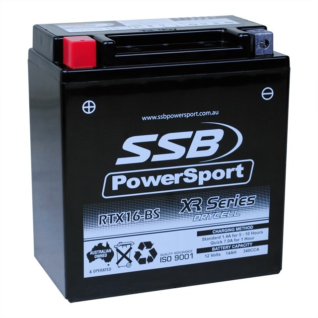 SSB RTX16-BS XR PowerSport Motorcyle/Jetski AGM Battery 12V 14Ah