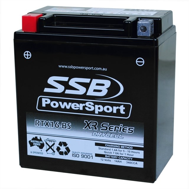 SSB RTX16-BS XR PowerSport Motorcyle/Jetski AGM Battery 12V 14Ah