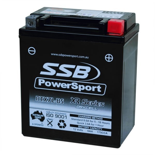 SSB RTX7L-BS XR Series PowerSport Motorcycle/Jetski Battery 12V 6Ah