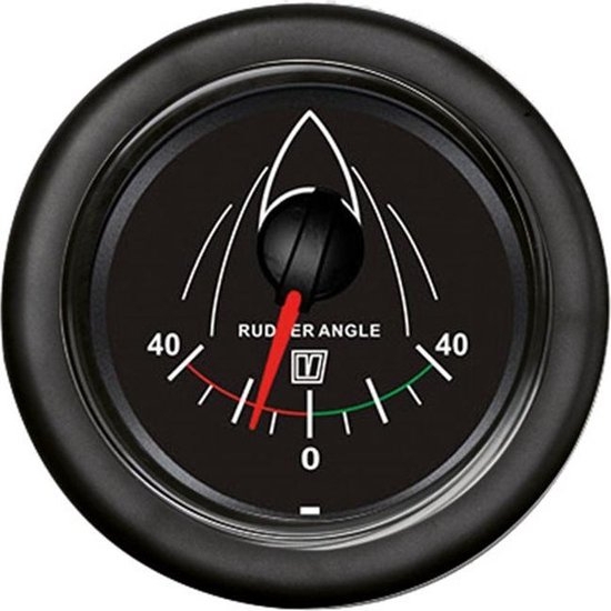 VETUS RUDDB Rudder Position Indicator Black 12/24v 52mm