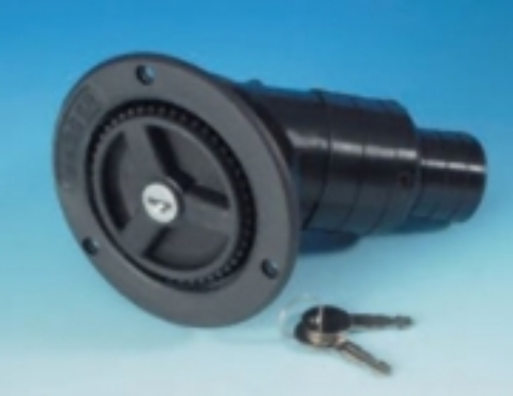 Black Locking Water Filler - Round Cap 40mm