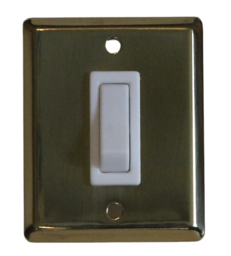 Single Brass Wall Switch and Plate