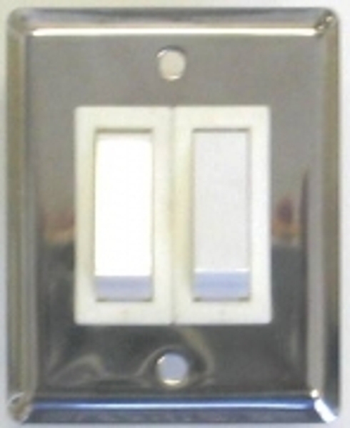 Twin Stainless Steel Wall Switch & Plate